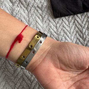 Gold and Silver Star Bangle Set